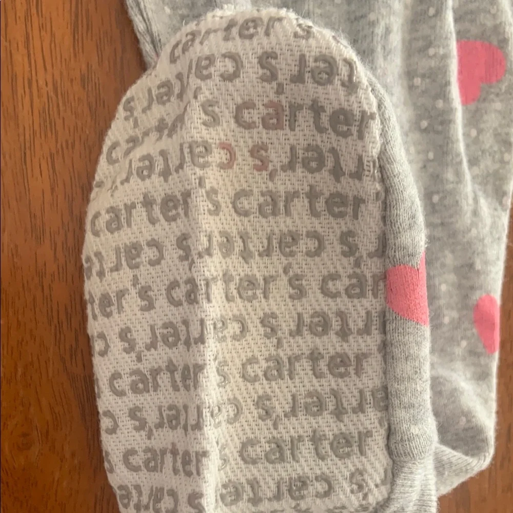 🍓3/$10 Carter's Gray and Pink Footies One Piece size 18m - Picture 4 of 7